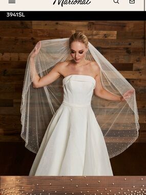 Pearl wedding veil